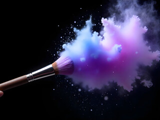 make up brush with lighting effect