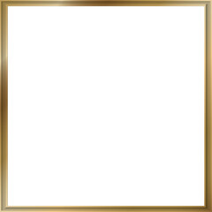 3D golden square frame isolated illustration.