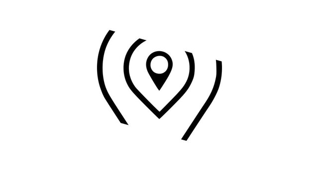 location pin icon line art vector animation
