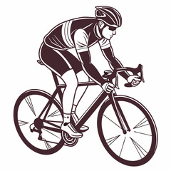 Naklejka premium Racing cyclist in aero position on white background cycling bicycle