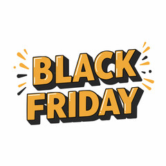 Black Friday sale promotional text in vibrant graphic style  