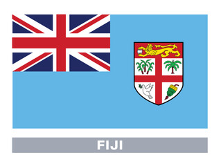 Fototapeta premium Flag of fiji. Flag icon. Standard colors. Standard size. Rectangular flag.