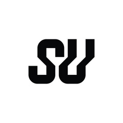 SU monogram logo design letter text name symbol monochrome logotype alphabet character simple logo