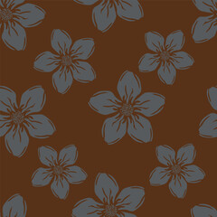 Beautiful seamless floral pattern with intricate botanical details, perfect for textiles, wallpapers, packaging, and digital prints