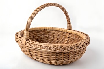 Fototapeta premium wicker basket isolated on white