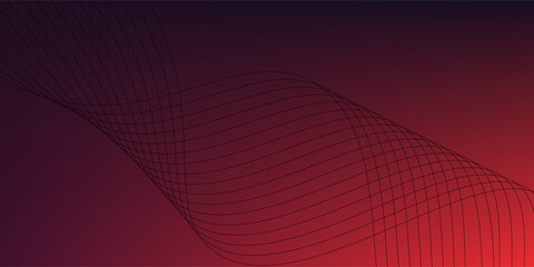 Red Cotton fabric flying in curve shape, Piece of textile Red cotton fabric throw fall in air. Black background isolated, dark shading environment