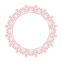 Damask Round Wreath rose gold circular round ornament floral Abstract pattern, Classic Victorian traditional style, illustration Vintage Design, Floral frames, Mandala, Antique, Moroccan frame