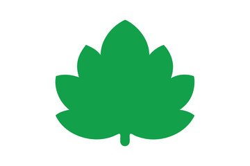 Large Leafy Shape Drawn In Cartoon Green Flat Tone