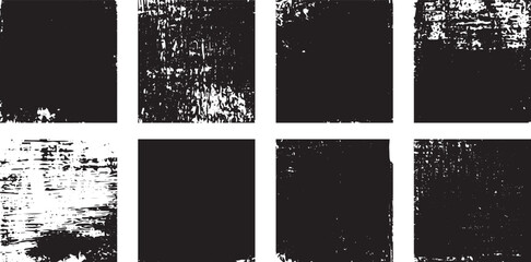 Grunge Stripe Square Texture Set – Abstract Distressed Overlay Background Vector transparent background 