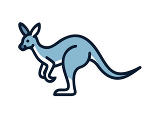Obraz premium Cute outline illustration of a kangaroo. This simple, outlined vector graphic showcases a kangaroo in a playful, stylized manner.