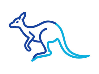 Fototapeta premium Cute outline illustration of a kangaroo. This simple, outlined vector graphic showcases a kangaroo in a playful, stylized manner.