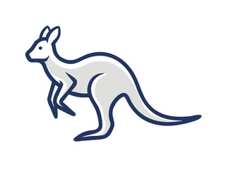 Fototapeta premium Cute outline illustration of a kangaroo. This simple, outlined vector graphic showcases a kangaroo in a playful, stylized manner.