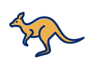 Fototapeta premium Cute outline illustration of a kangaroo. This simple, outlined vector graphic showcases a kangaroo in a playful, stylized manner.