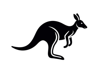 Fototapeta premium Cute outline illustration of a kangaroo. This simple, outlined vector graphic showcases a kangaroo in a playful, stylized manner.