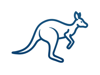 Fototapeta premium Cute outline illustration of a kangaroo. This simple, outlined vector graphic showcases a kangaroo in a playful, stylized manner.