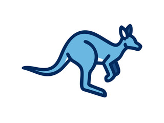 Fototapeta premium Cute outline illustration of a kangaroo. This simple, outlined vector graphic showcases a kangaroo in a playful, stylized manner.