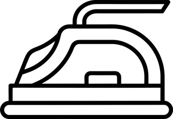 Electric iron outline icon on transparent background.