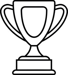 Trophy outline icon on transparent background 