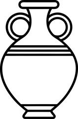  Vase outline icon on transparent background