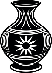  Vase silhouette icon on transparent background 