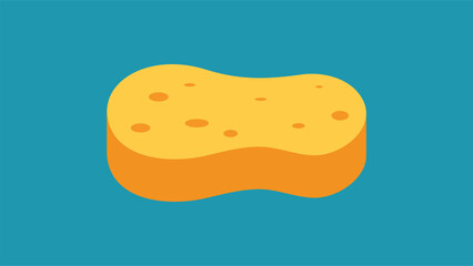 Sponge icon in flat style. Cleaning sponge vector illustration on blue background.