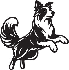 Border Collie Dog Vector – Silhouette 