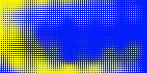 Dots halftone blue yellow color pattern gradient texture with technology digital background. Dots pop art comics with summer background.