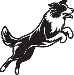 Border Collie Dog Vector – Silhouette 