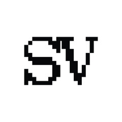 Fototapeta premium SV monogram logo design letter text name symbol monochrome logotype alphabet character simple logo