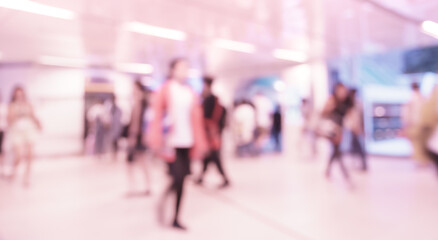 Abstract blur people walking in shopping mall (Background)