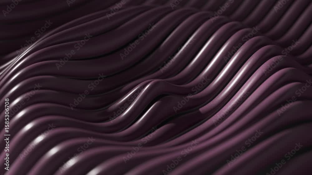 Poster Dark waves undulating with rhythmic motion, creating mesmerizing abstract pattern reflecting dynamic artistic movement through elegant, fluid visual design