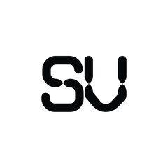 SV monogram logo design letter text name symbol monochrome logotype alphabet character simple logo