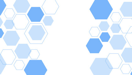 Abstract blue hexagon shape for frame illustration design