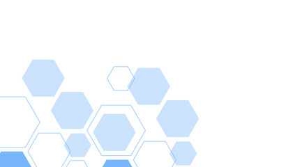 Abstract blue hexagon shape for frame illustration design