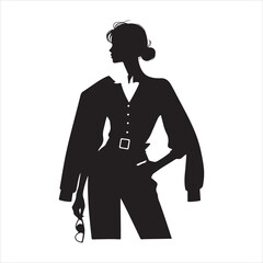 Minimalist Fashion Silhouette - Chic and Timeless Style , black colour vactor 