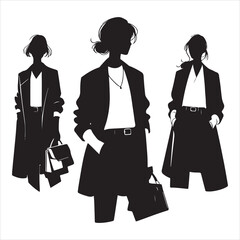 Minimalist Fashion Silhouette - Chic and Timeless Style , black colour vactor 