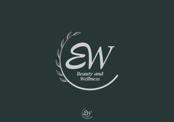 EW Monogram with Leaf Emblem for Beauty and Wellness Brand
