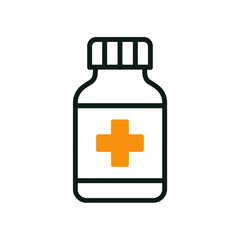Obraz premium Syrup Medicine Bottle Icon in Flat Vector