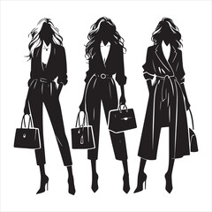 Minimalist Fashion Silhouette - Chic and Timeless Style , black colour vactor 