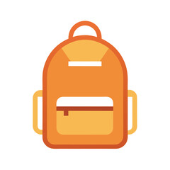 Orange Backpack Illustration for School Travel or Hiking Icon