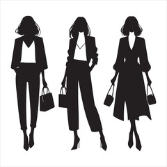 Minimalist Fashion Silhouette - Chic and Timeless Style , black colour vactor 