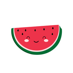 Cute Sliced Watermelon Clipart, Vector Logo, Icon