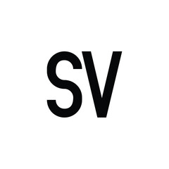 SV monogram logo design letter text name symbol monochrome logotype alphabet character simple logo