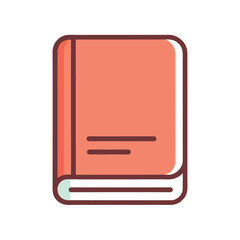 Illustration of a Closed Book with a Salmon Colored Cover