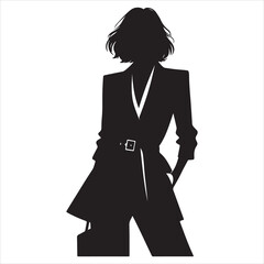 Minimalist Fashion Silhouette - Chic and Timeless Style , black colour vactor 