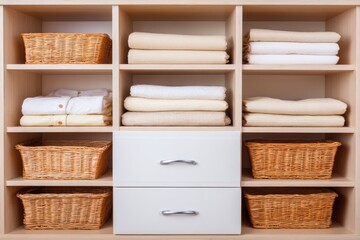 Neatly Organized Linen Storage Shelves