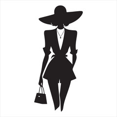 Minimalist Fashion Silhouette - Chic and Timeless Style , black colour vactor 