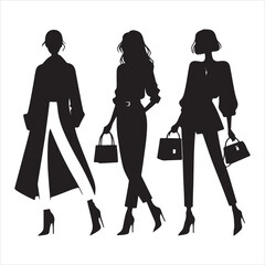 Minimalist Fashion Silhouette - Chic and Timeless Style , black colour vactor 