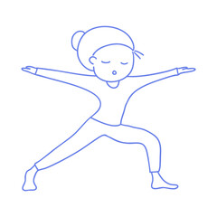 요가와 필라테스의 동작을 하고 있는 여자 일러스트