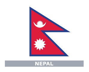 Flag of nepal. Flag icon. Standard colors. Standard size. Rectangular flag.